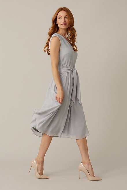 Joseph Ribkoff Belted Waist Dress Style 221365. Grey Frost  193. 2