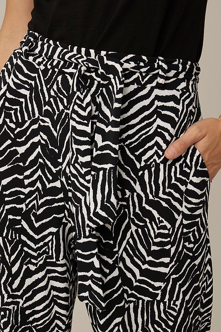 Joseph Ribkoff Abstract Print Wrap Dress Style 221314. Black/vanilla 4