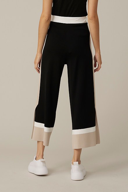 Joseph Ribkoff Color-Block Knit Pants Style 221917. Black/vanilla/moonstone. 2