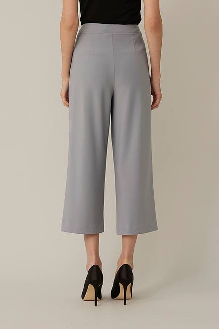 Joseph Ribkoff Cropped Wide Leg Pants Style 221122. Silver Grey. 3