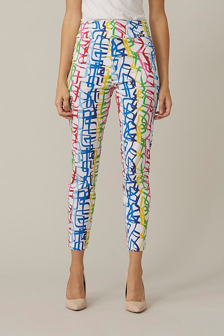 Joseph Ribkoff Multi-Coloured Pants Style 221090. Vanilla/multi