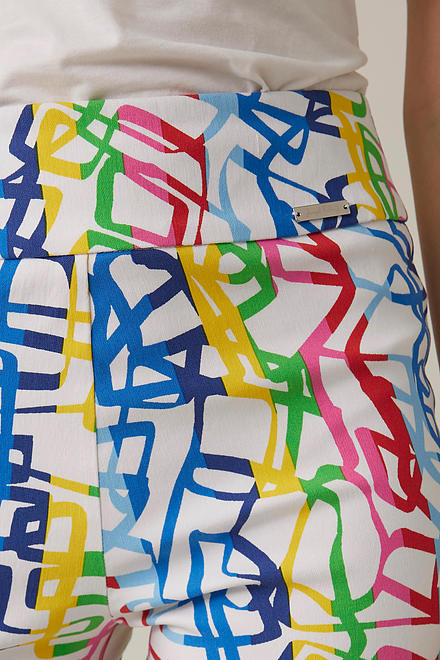 Joseph Ribkoff Multi-Coloured Pants Style 221090. Vanilla/multi. 4