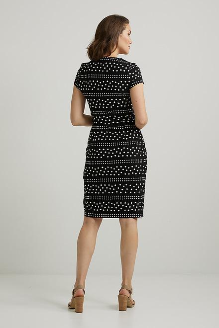 Joseph Ribkoff Polka Dot Print Dress Style 222015. Black/vanilla. 2