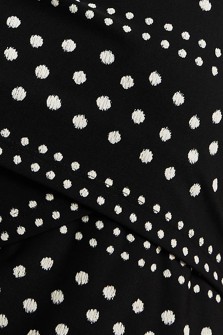 Joseph Ribkoff Polka Dot Print Dress Style 222015. Black/vanilla. 4