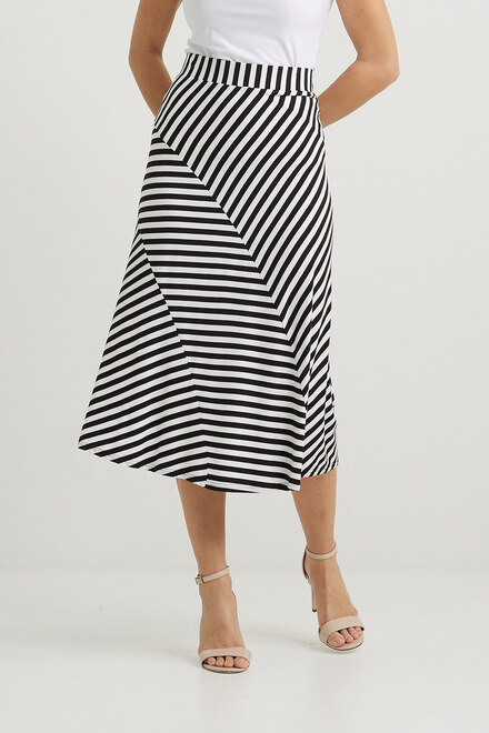 Joseph Ribkoff Striped Rayon Skirts Style 222061. Black/white