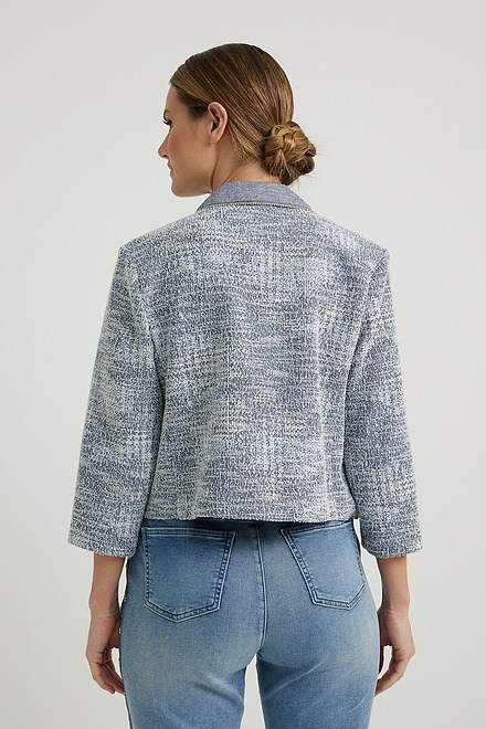 Joseph Ribkoff Tweed Jacket Style 222064. Blue/white. 2