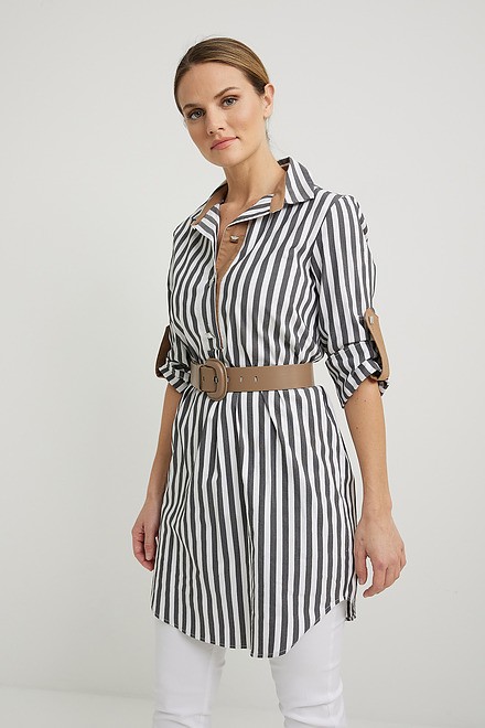 Joseph Ribkoff Striped Belted Blouse Style 222076