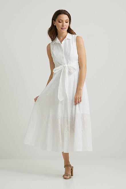 Joseph Ribkoff Embroidered Shirt Dress Style 222097. Vanilla 30. 5