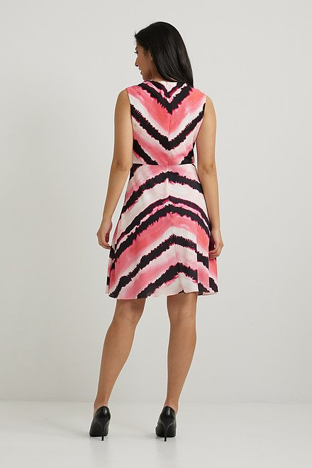 Joseph Ribkoff Abstract Print Dress Style 222104. Pink/black. 2