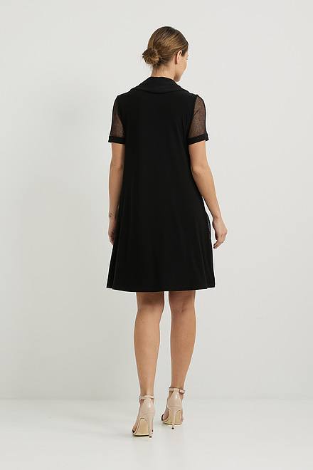 Joseph Ribkoff Mesh Detail Dress Style 222110. Black. 2
