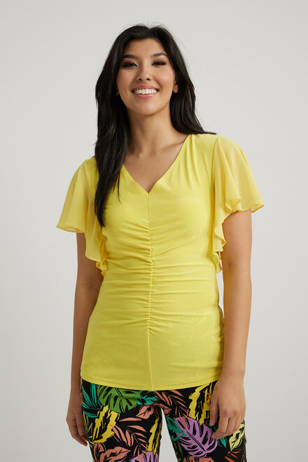 Joseph Ribkoff Butterfly Sleeve Top Style 222112. Limoncello