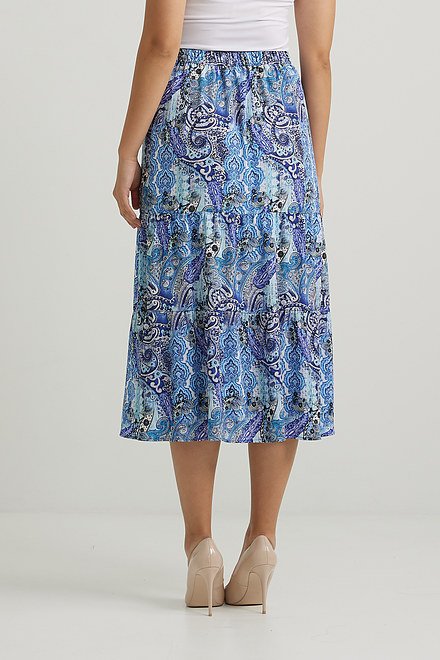 Joseph Ribkoff Paisley Georgette Skirt Style 222128. Blue/multi. 2