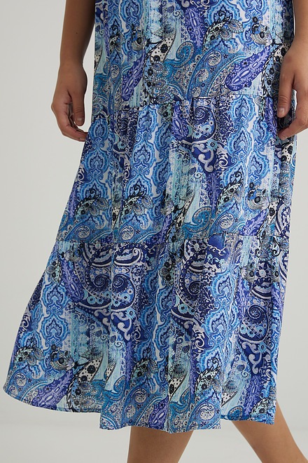 Joseph Ribkoff Paisley Georgette Skirt Style 222128. Blue/multi. 4