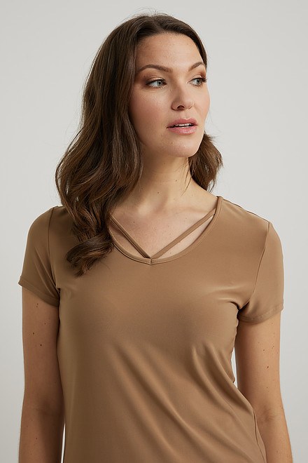 Joseph Ribkoff Cut-Out Top Style 222136. Tiger`s Eye. 3