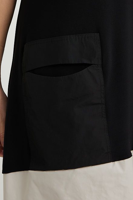 Joseph Ribkoff Colour-Blocked Dress Style 222154. Black/moonstone. 4