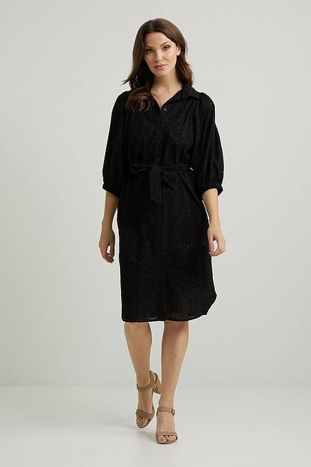 Joseph Ribkoff Lace Shirt Dress Style 222193. Black. 5