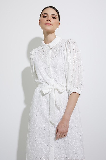 Joseph Ribkoff Lace Shirt Dress Style 222193. Vanilla 30. 3