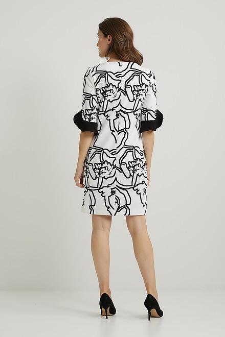 Joseph Ribkoff Abstract Ruffle Detail Dress Style 222196. Vanilla/black. 2