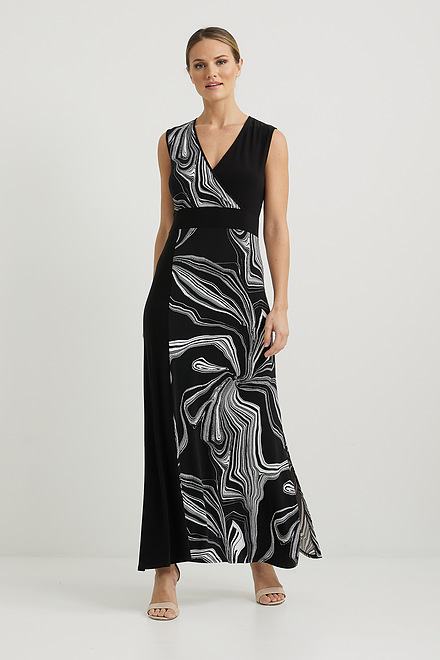 Joseph Ribkoff Wrap Maxi Dress Style 222200. Black/vanilla