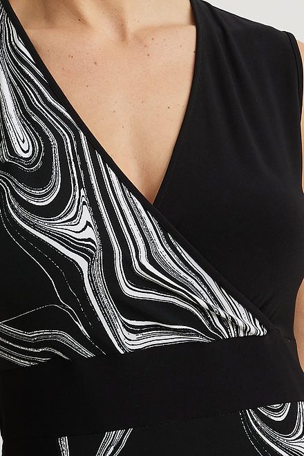 Joseph Ribkoff Wrap Maxi Dress Style 222200. Black/vanilla. 7