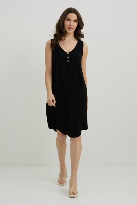 Joseph Ribkoff Sleeveless Jersey Dress Style 222203. Black