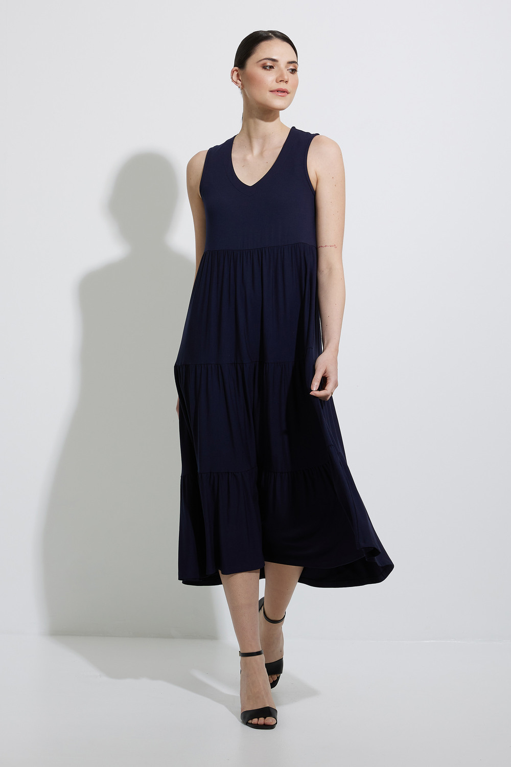 Joseph Ribkoff Tiered Dress Style 222213. Midnight Blue