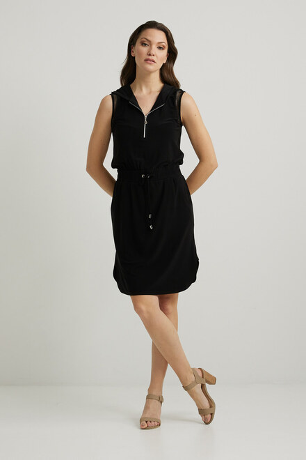 Joseph Ribkoff Zip Detail Dress Style 222256. Black