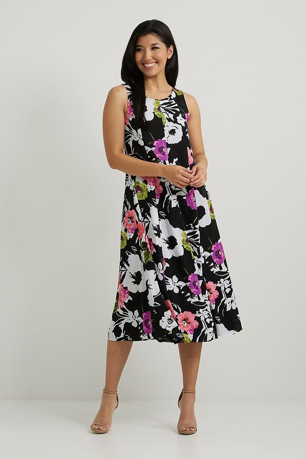 Joseph Ribkoff Floral Maxi Dress Style 222258. Black/multi