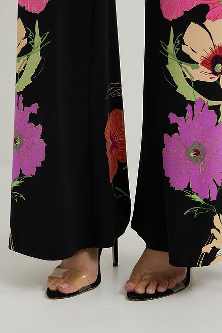 Joseph Ribkoff Floral Wide Leg Pants Style 222273. Black/multi. 4