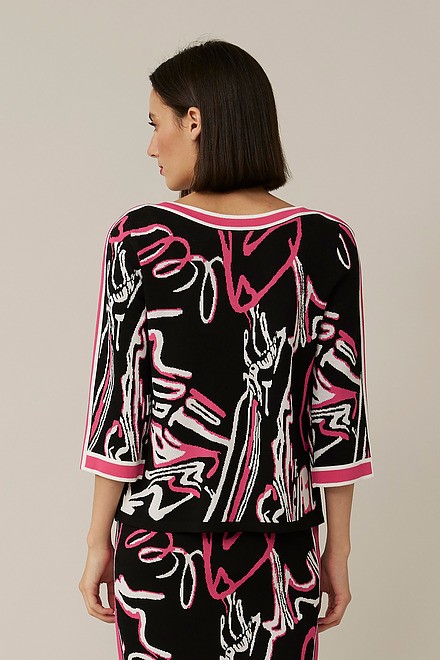 Abstract Sweater Style 221915-5511. Black/vanilla/raspberry Sorbet. 2