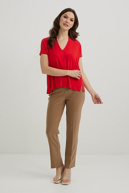 Joseph Ribkoff Loose Fit Top Style 222077. Lacquer Red. 5
