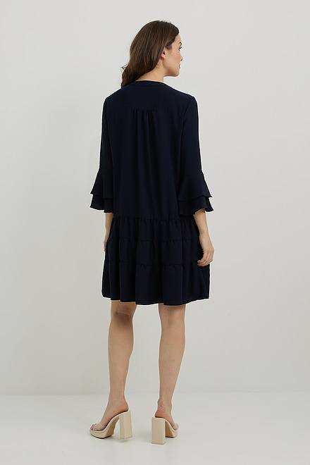 Joseph Ribkoff Tiered Dress Style 221203. Midnight Blue 40. 2