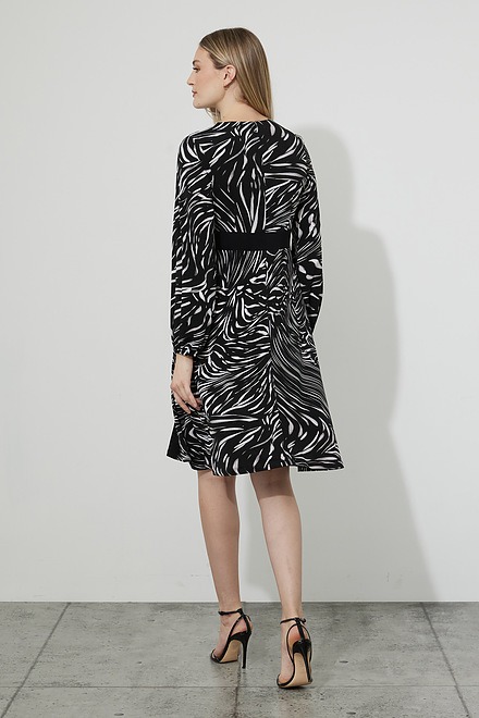 Joseph Ribkoff Animal Print Dress Style 223033. Black/vanilla. 2