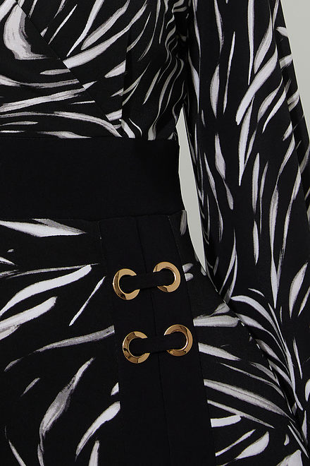 Joseph Ribkoff Animal Print Dress Style 223033. Black/vanilla. 4