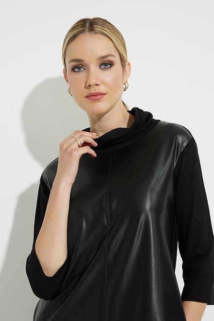 Joseph Ribkoff Leatherette Dress Style 223061. Black. 4