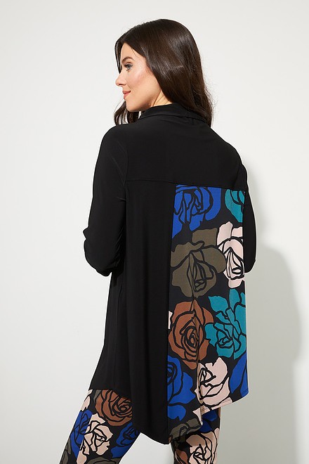 Joseph Ribkoff Floral Graphic Tunic Style 223065. Black/multi. 3