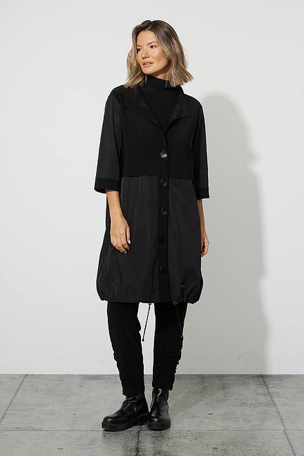 Joseph Ribkoff 3/4 Sleeve Coat Style 223066. Black. 5
