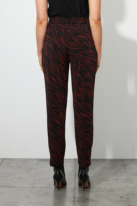 Joseph Ribkoff Belted Waist Animal Pants Style 223078. Black/brown. 3