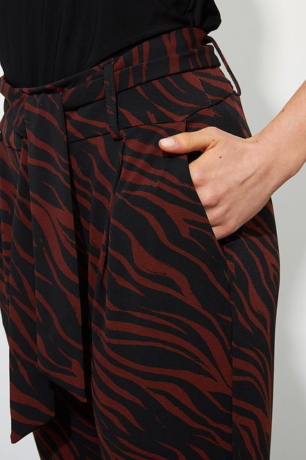 Joseph Ribkoff Belted Waist Animal Pants Style 223078. Black/brown. 5