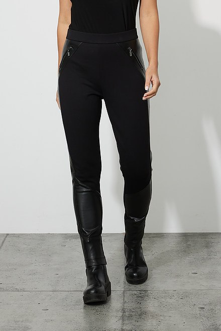 Joseph Ribkoff Leatherette Leggings Style 223083. Black