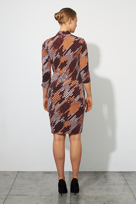 Joseph Ribkoff Abstract Print Dress Style 223084. Brown/multi. 2