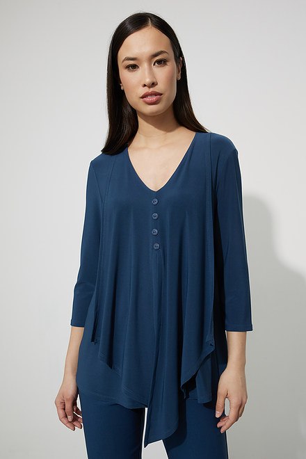 Draped Henley Top Style 223102