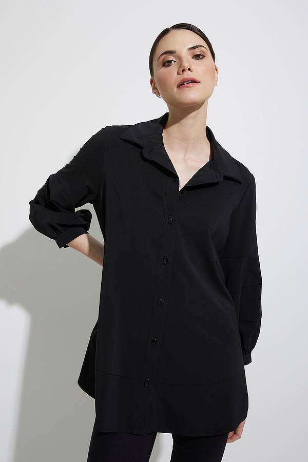 Joseph Ribkoff Puff Sleeve Blouse Style 223113. Black