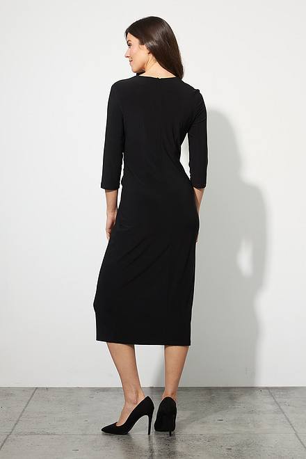 Joseph Ribkoff Draped Sheath Dress Style 223121. Black. 3