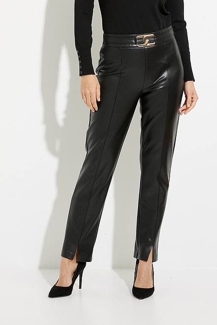 Joseph Ribkoff Faux Leather Pants Style  223131. Black