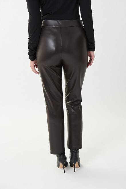 Joseph Ribkoff Faux Leather Pants Style  223131. Mocha. 3