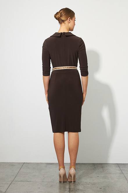 Joseph Ribkoff Wrap Front Dress Style 223132. Mocha. 3