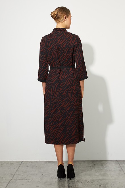 Joseph Ribkoff Animal Print Shirt Dress Style 223133. Black/brown. 3