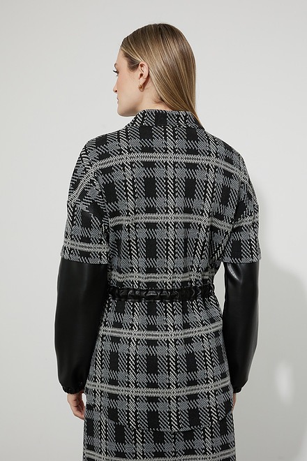 Joseph Ribkoff Plaid Jacket Style 223158. Black/white/grey. 2