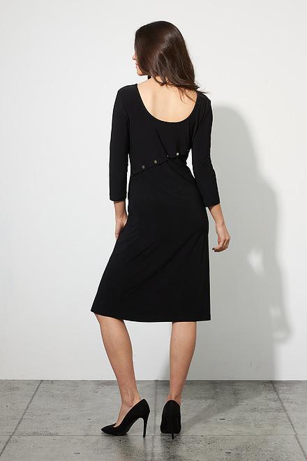 Joseph Ribkoff Rivet Detail Dress Style 223173. Black. 2